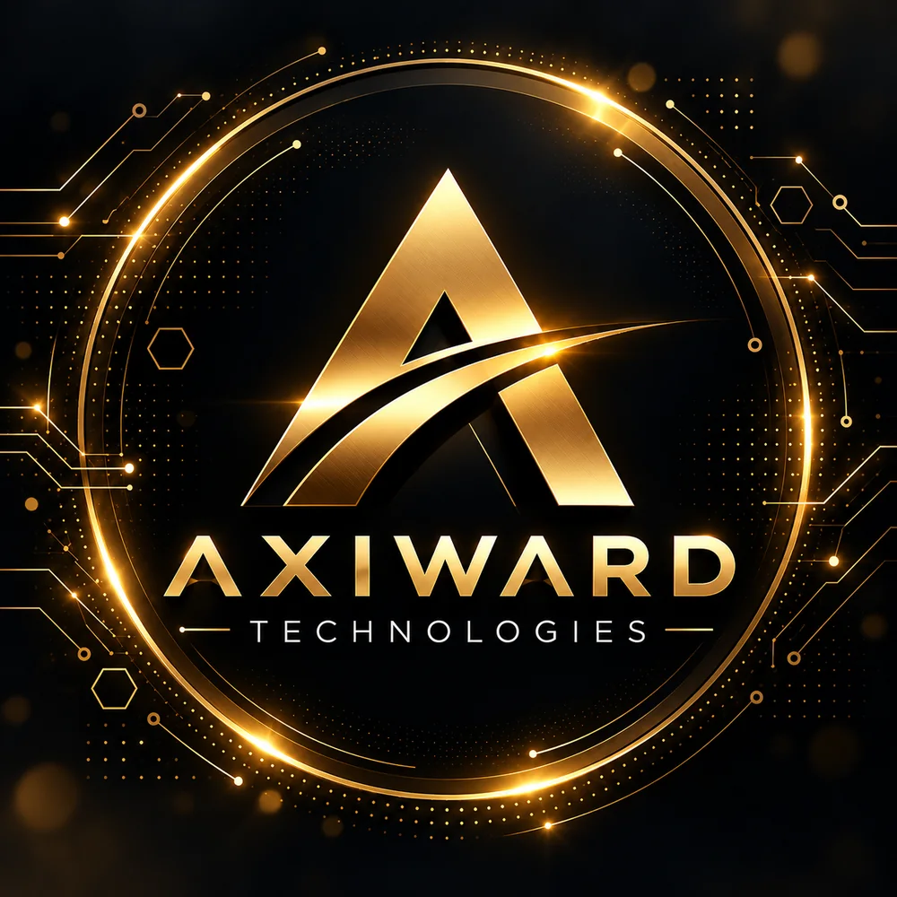 Approved Axiward Technologies gold emblem and wordmark